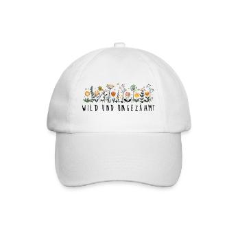 wild und ungezähmt Blume Natur wiesenblume - Baseballkappe - Weiß/Weiß - Vorne