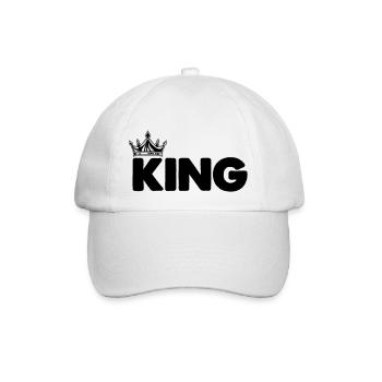 king - Baseballkappe - Weiß/Weiß - Vorne