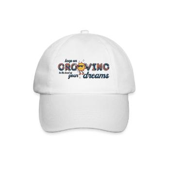 keep on grooving 70th retro music spruch - Baseballkappe - Weiß/Weiß - Vorne