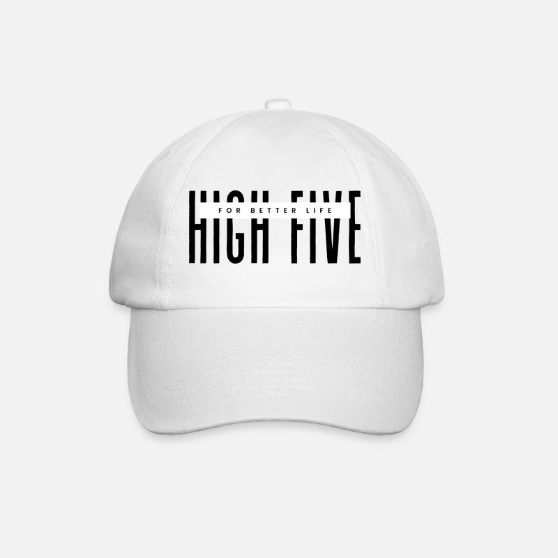 High Five for better life - Baseball Cap - white/white