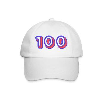 100. 100 JAHRE. 100-JÄHRIGES JUBILÄUM. GEBURTSTAG 100 - Baseballkappe - Weiß/Weiß - Vorne