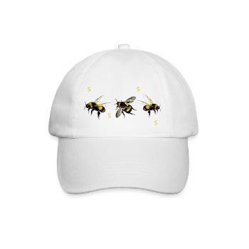 Kleine puschel Hummel - Baseballkappe - Weiß/Weiß - Vorne