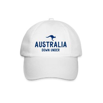 Australia - Down Under - Australia - Kangaroo - Baseball Cap - white/white - Front