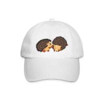 Zwei niedliche Igel - Baseballkappe - Weiß/Weiß - Vorne