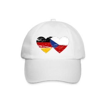 Germany Czech Republic Flag Heart Flag used - Baseball Cap - white/white - Front