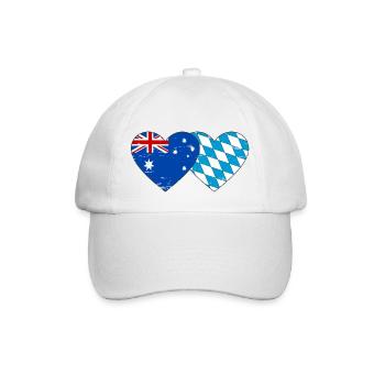 Australia Bavaria Flag Heart used - Baseball Cap - white/white - Front