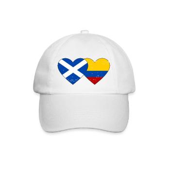 Scotland Colombia Flag Heart Used - Baseball Cap - white/white - Front