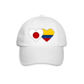 Japon Colombie Drapeau Coeur Utilisé - Casquette classique - blanc/blanc - Devant