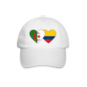 Algérie Colombie Drapeau Coeur Utilisé - Casquette classique - blanc/blanc - Devant
