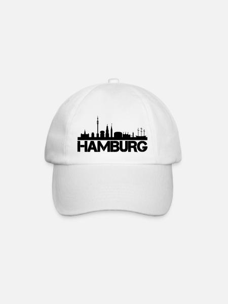 hamburg skyline - Baseballkappe - Weiß/Weiß