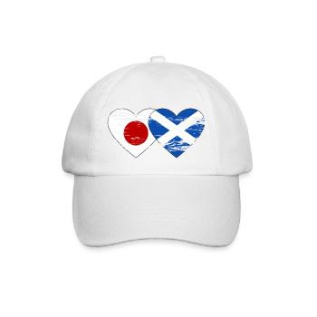 Japan Schottland Flagge Herz used - Baseballkappe - Weiß/Weiß - Vorne
