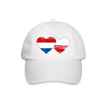Drapeau de la Hollande Pologne coeur utilisé - Casquette classique - blanc/blanc - Devant