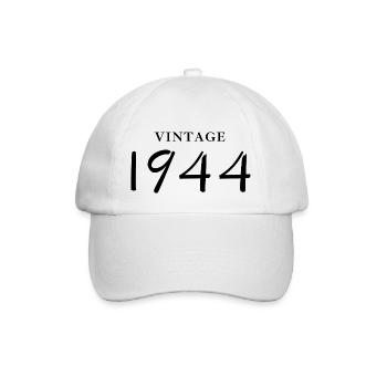 Jahrgang 1944 - Geschenkidee zum Geburtstag - Baseballkappe - Weiß/Weiß - Vorne
