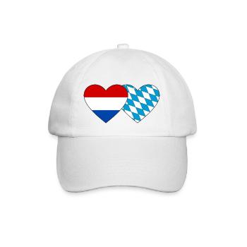 Holland Bavaria Flag Heart - Baseball Cap - white/white - Front