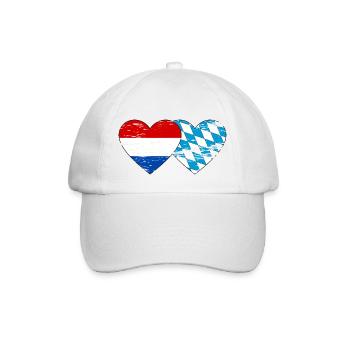 Holland Bavaria Flag Heart Used - Baseball Cap - white/white - Front