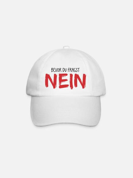 Bevor du fragst Nein - Baseballkappe - Weiß/Weiß
