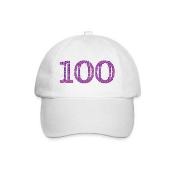100. 100 YEARS. 100th ANNIVERSARY. BIRTHDAY 100 - Baseball Cap - white/white - Front