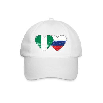 Nigeria Russie Drapeau Coeur Utilisé - Casquette classique - blanc/blanc - Devant