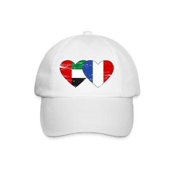 United Arab Emirates France Flag - Baseball Cap - white/white - Front