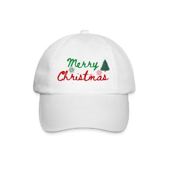 Frohe Weihnachten Hemd - Baseballkappe - Weiß/Weiß - Vorne