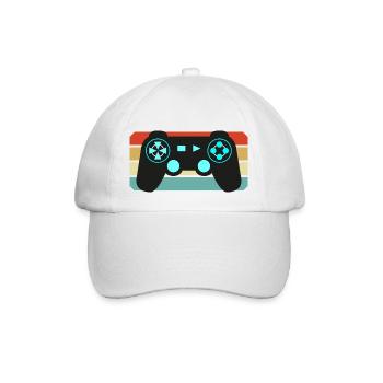 Vintage Retro Gaming Controller - Baseballkappe - Weiß/Weiß - Vorne