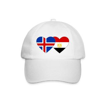 Iceland Egypt Flag Hands Heart Shape - Baseball Cap - white/white - Front