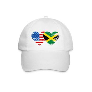 États-Unis Drapeau de la Jamaïque mains forme de coeur utilisé - Casquette classique - blanc/blanc - Devant