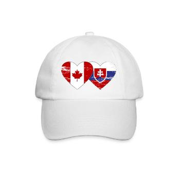 Kanada Slowakei Flagge Herz used - Baseballkappe - Weiß/Weiß - Vorne