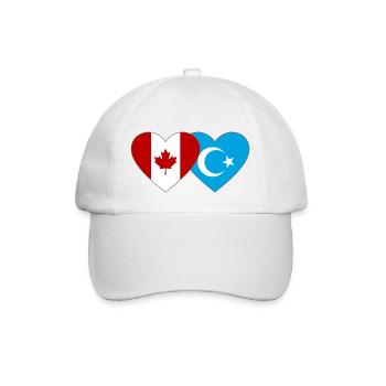 Drapeau ouïghour du Canada Cœur - Casquette classique - blanc/blanc - Devant