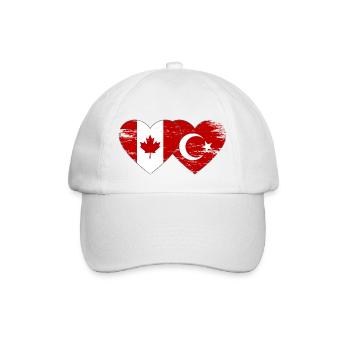 Canada Dinde Drapeau Coeur Utilisé - Casquette classique - blanc/blanc - Devant
