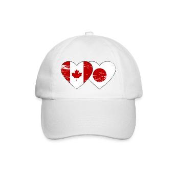 Canada Japon Drapeau Coeur Utilisé - Casquette classique - blanc/blanc - Devant