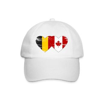 Belgium Canada Flag Heart used - Baseball Cap - white/white - Front