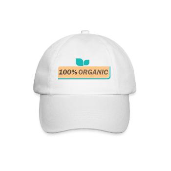 100% Organic Healthy Natural Food - Baseball Cap - white/white - Front
