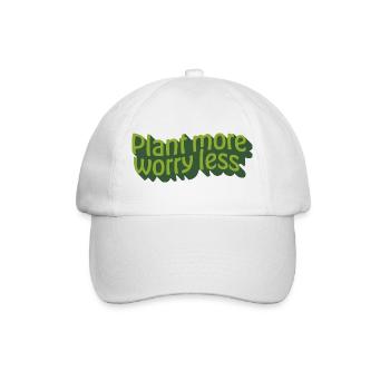 Planter plus, s’inquiéter moins – Dire design - Casquette classique - blanc/blanc - Devant