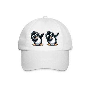 pinguin dabbing 2 - Baseballkappe - Weiß/Weiß - Vorne