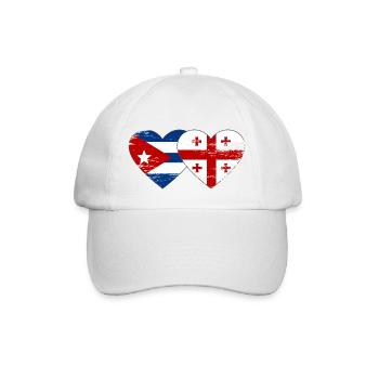 Cuba, Géorgie, drapeau coeur utilisé - Casquette classique - blanc/blanc - Devant