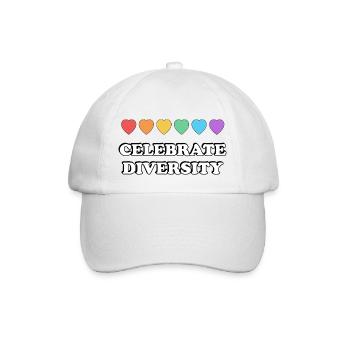 Celebrate Diversity Rainbow Hearts - Baseball Cap - white/white - Front