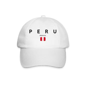 Peruvian pride, minimalist sleek design - Baseball Cap - white/white - Front