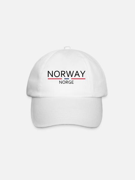 Norway - Norge - Norwegen - Flagge - Skandinavien - Baseballkappe - Weiß/Weiß