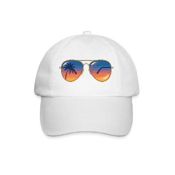 Sunglasses Sunset Palm  - Baseball Cap - white/white - Front