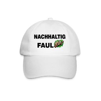 Cozy sloth print on nature background - Baseball Cap - white/white - Front