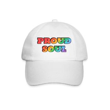 Stolze Seele Regenbogen Text - Baseballkappe - Weiß/Weiß - Vorne