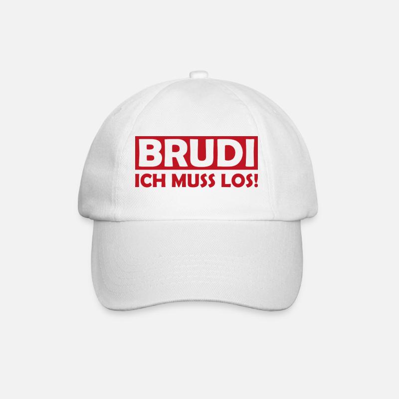BRUDI Ich Muss Los - Baseballkappe - Weiß/Weiß