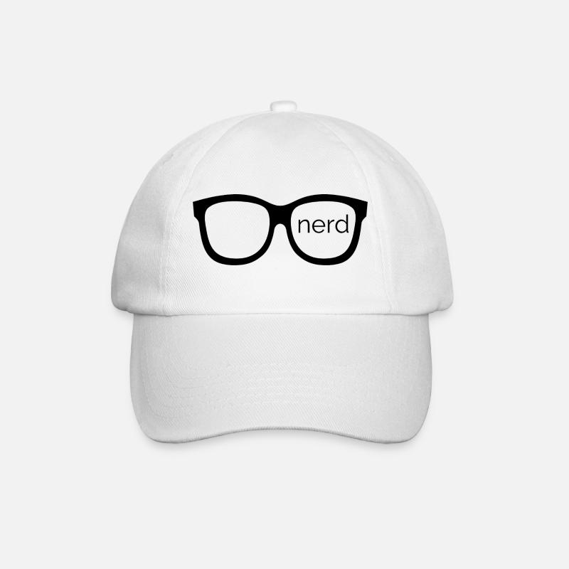 Nerd - Gestalten mit Nerd-Brille! - Baseballkappe - Weiß/Weiß