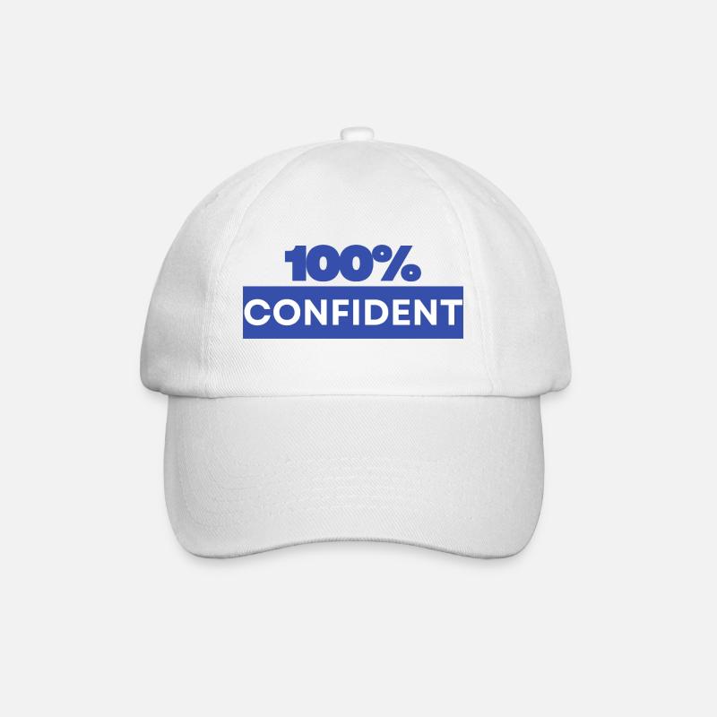 100% confident - Baseball Cap - white/white