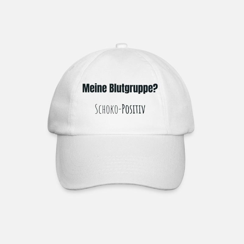 Blutgruppe: Schoko positiv - Baseballkappe - Weiß/Weiß