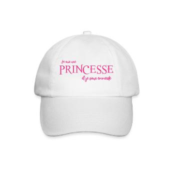 logo_princesse_rose - Baseballkappe - Weiß/Weiß - Vorne