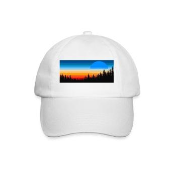 Forest sunset in colorful streaks - Baseball Cap - white/white - Front