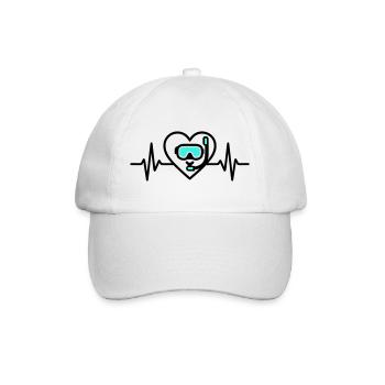 Plongée cardiaque – Passion pour la mer - Casquette classique - blanc/blanc - Devant