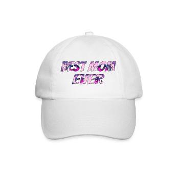 Best Mom Ever Pink Psy Pattern - Baseballkappe - Weiß/Weiß - Vorne